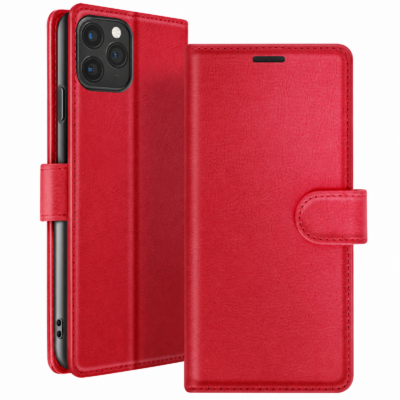 Funda de Cuero en Libro para iPhone 11 Pro - Rojo