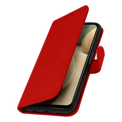Funda de Cuero en Libro para Samsung Galaxy A12 - Rojo