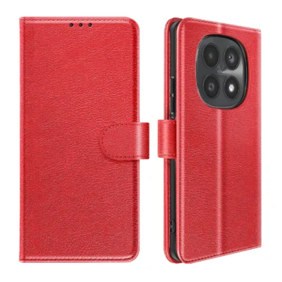 Funda de Cuero en Libro para Xiaomi Redmi Note 15 - Rojo