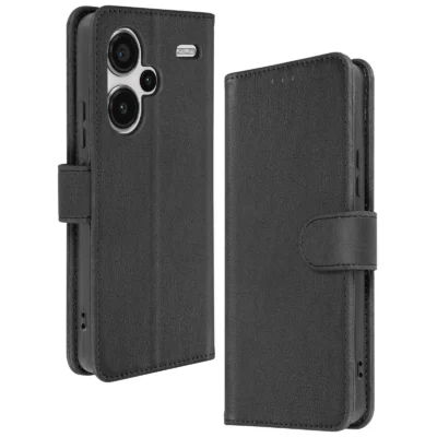 Funda de Cuero en Libro para Xiaomi Redmi Note 13 Pro Plus - Negro