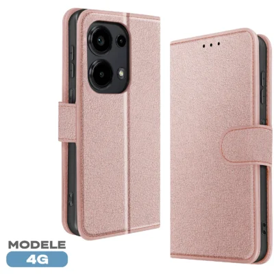 Funda de Cuero en Libro para Xiaomi Redmi Note 13 Pro 4G - Rosa