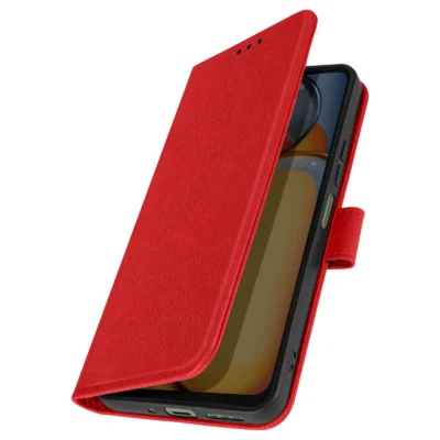 Funda de Cuero en Libro para Xiaomi Redmi 13C - Rojo